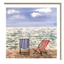 Pankhurst Gallery Deckchairs Greetings Card