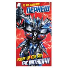 Nephew Transformers Birthday Card