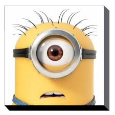 Minion Carl Close Up Canvas Print (85cm x 85cm)