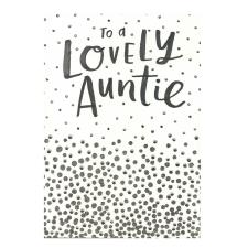 Lovely Auntie Gold Sparkle Birthday Card