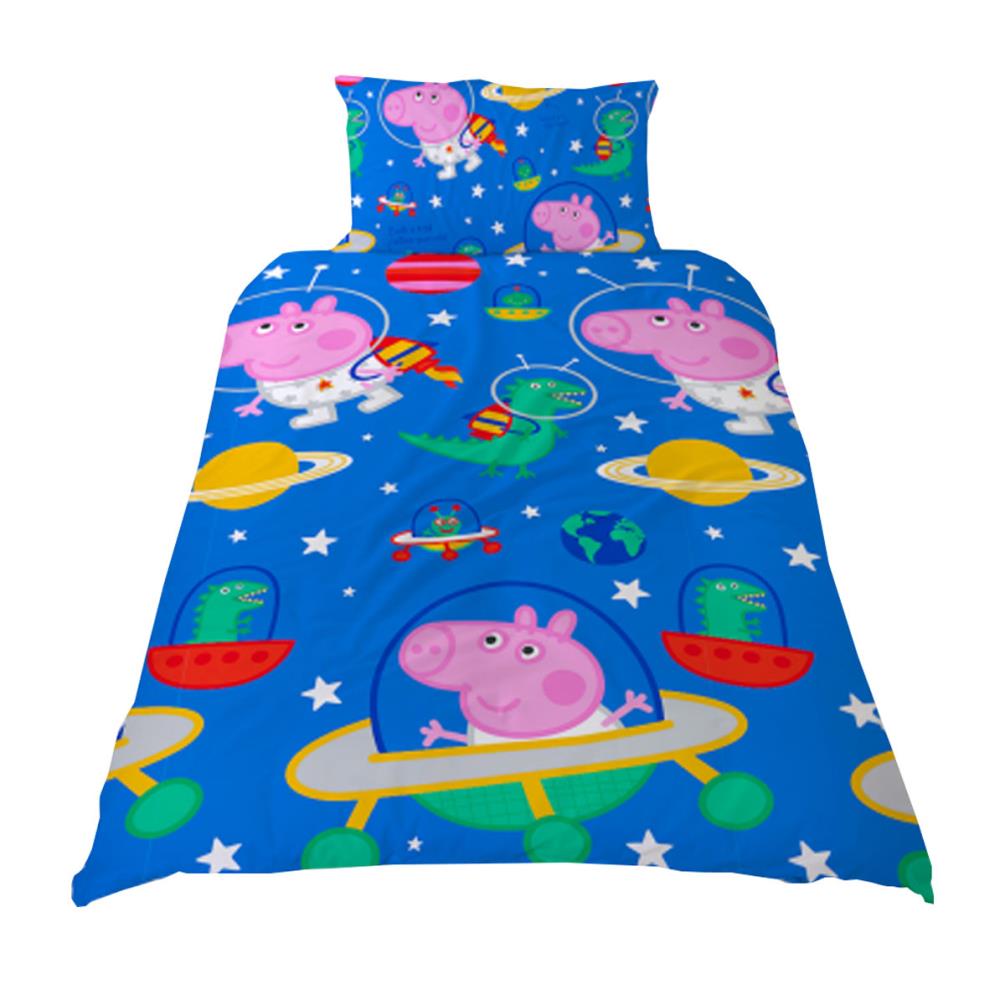 Peppa Pig George Pig Planets Duvet Quilt Cover Bedding Set Single 