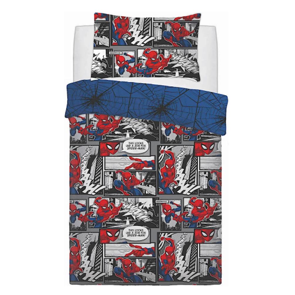 Marvel Spiderman Web Comic Reversible Single Duvet Cover Bedding