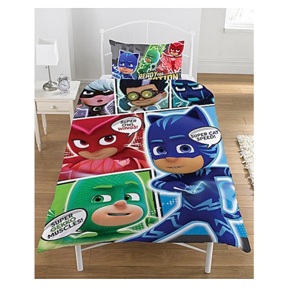 Pj Masks Comic Reversible Single Duvet Cover Bed Set 12000