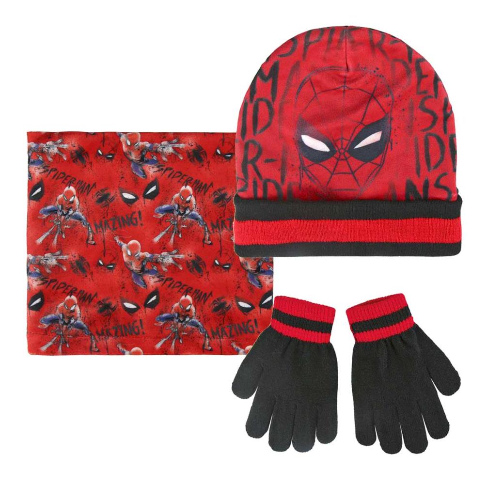 Spiderman Winter Hat Chimney Scarf & Gloves Set (2200002542 ...