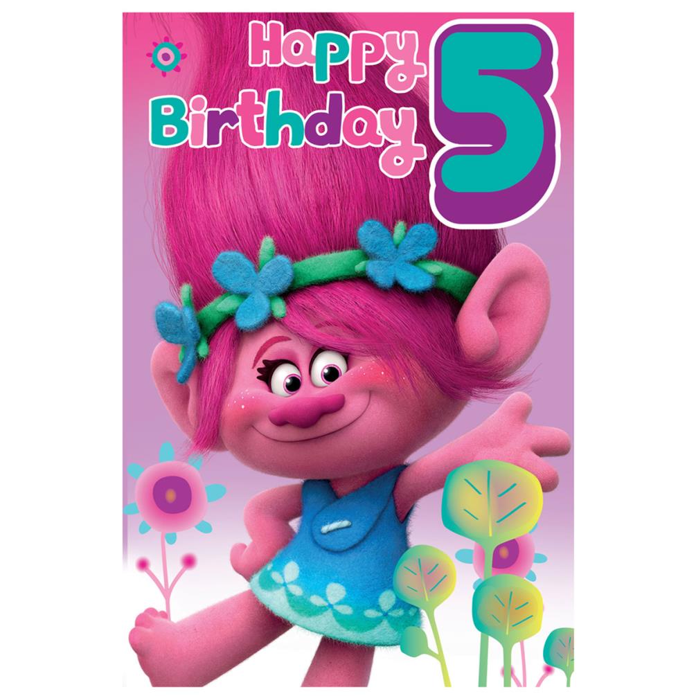 5th Birthday Trolls Birthday Card 245875 Character Brands