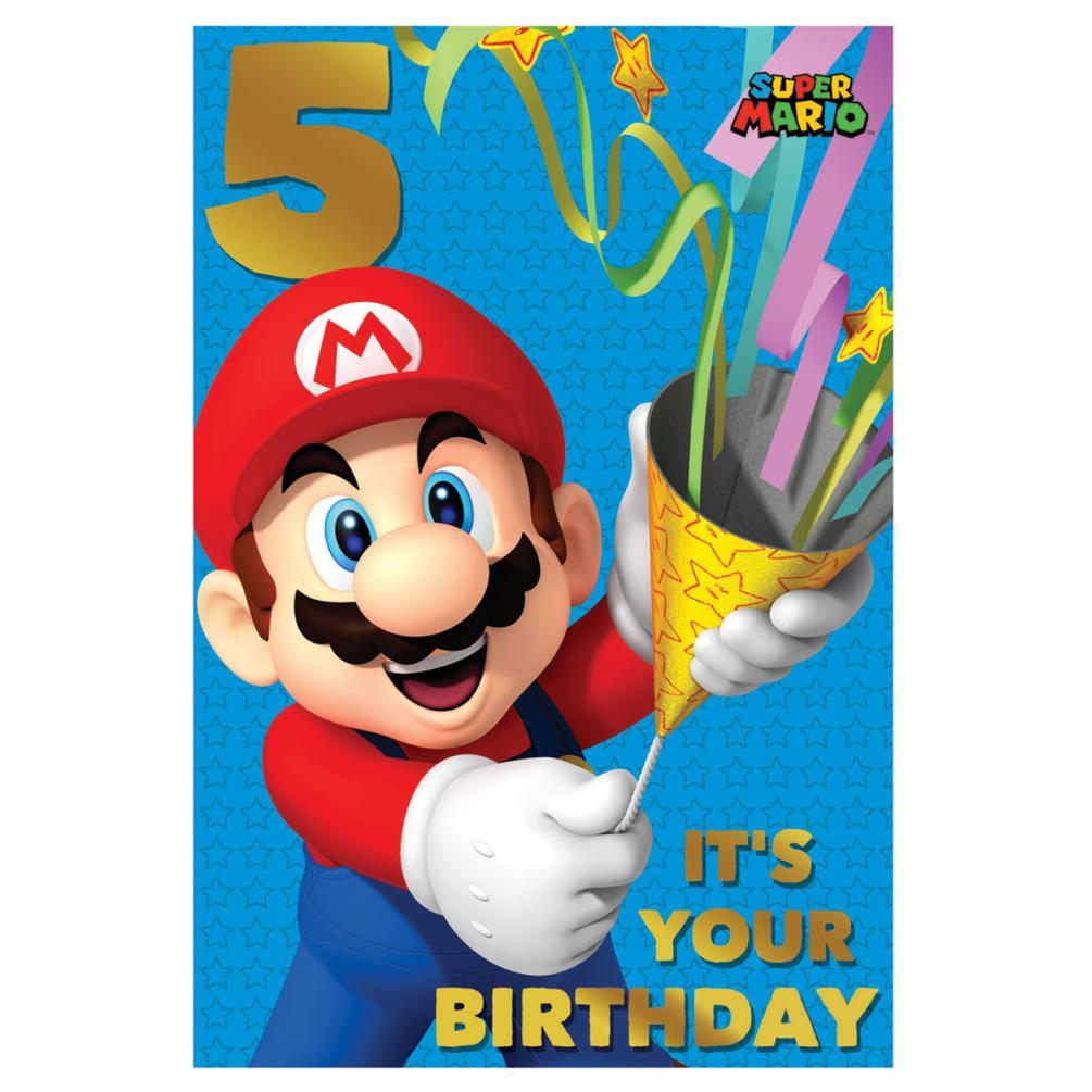 Super Mario Bros 5th Birthday Card (251784) - Character Brands