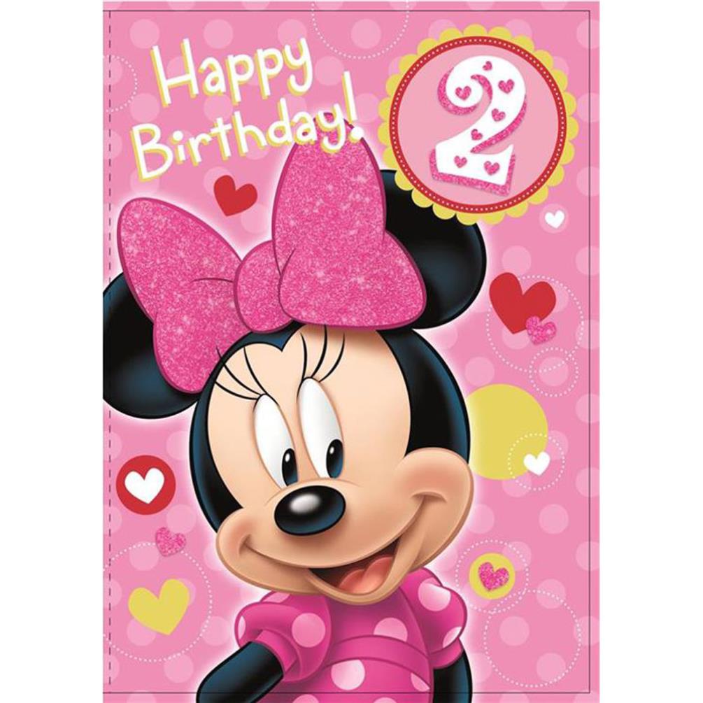 Free Printable Minnie Mouse Birthday Card 2 Year Old