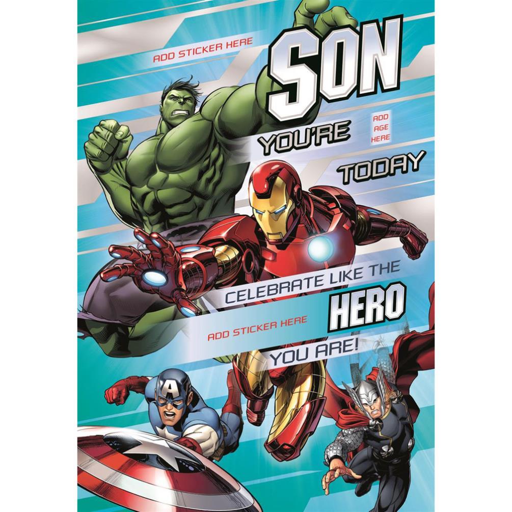 Son Aged Birthday Marvel Avengers Birthday Card (25462231) - Character Brands