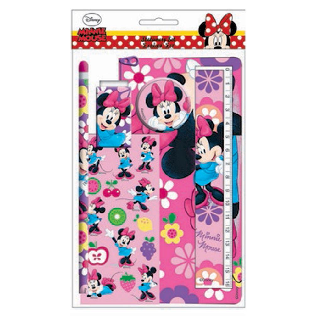 Disney Character Kids 6Pc Mickey Minnie School Stationary Set With Pencil Case