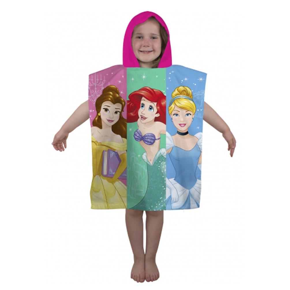 Disney Princess Girls Kids Hooded Beach Towel Poncho 100% Cotton 