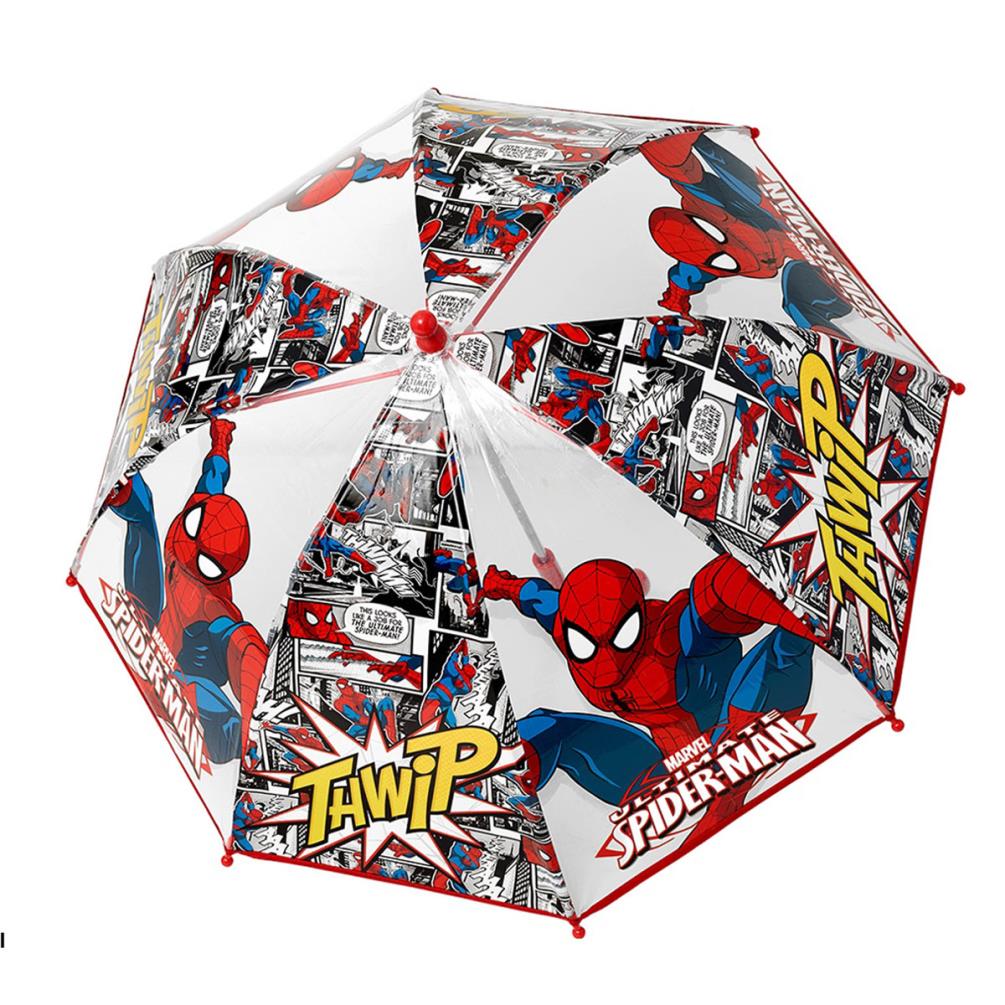 Spiderman Dome Umbrella For Kids – Safety Open – Multicoloured – Unisex