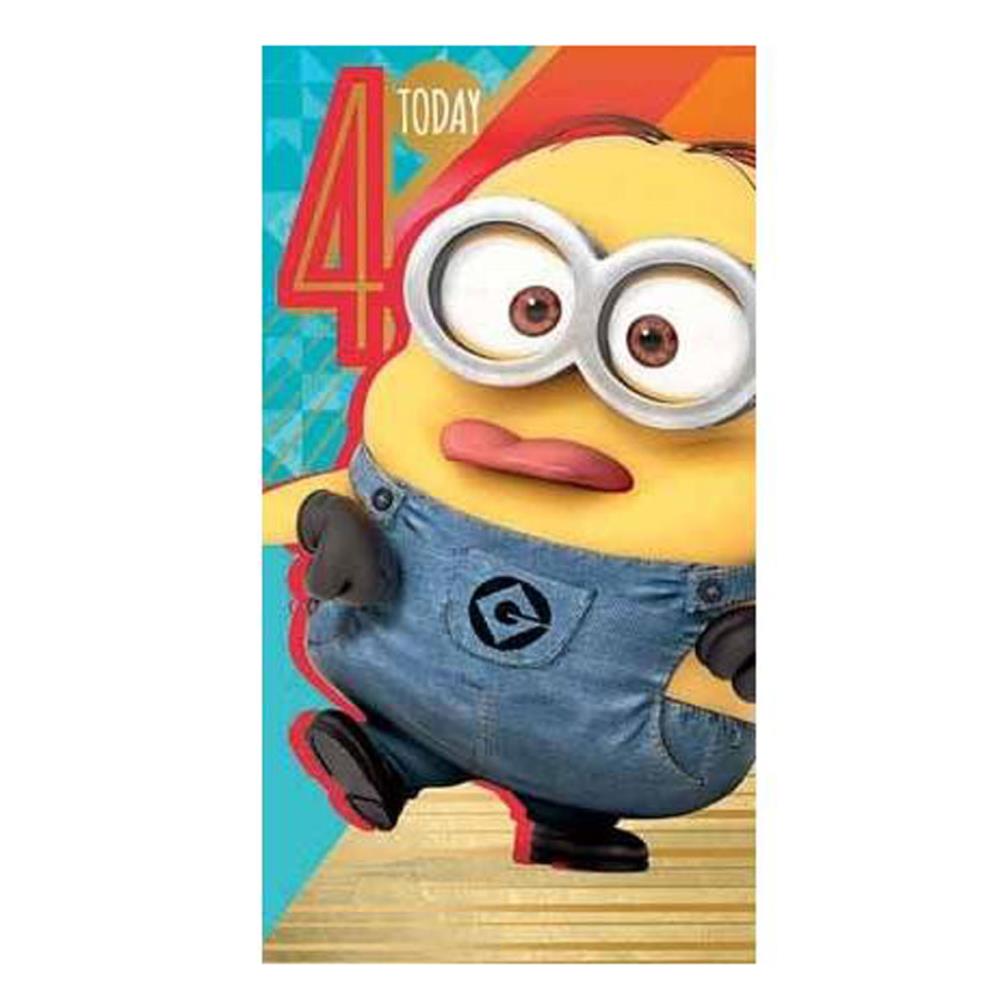 Download 4 Today 4th Birthday Minions Card (DE034) - Character Brands