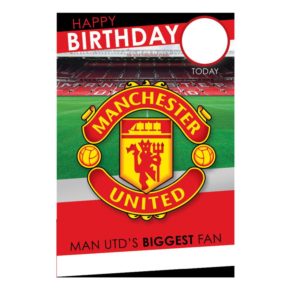 Personalisable Manchester Utd Birthday Card with Stickers (MU071 ...