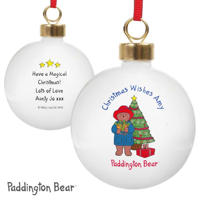 Dureza limpiar Irónico Personalised Paddington Bear Christmas Bauble (P0305G39) - Character Brands