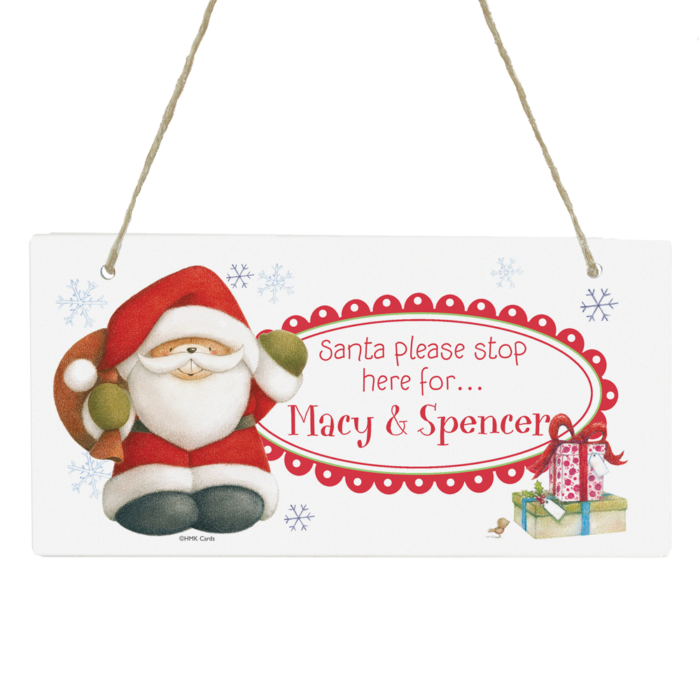 Personalised Forever Friends Christmas Santa Stop Here Sign P1011a78 Character Brands