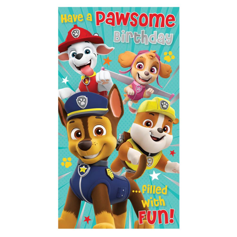 Paw Patrol pawsome time birthday card 
