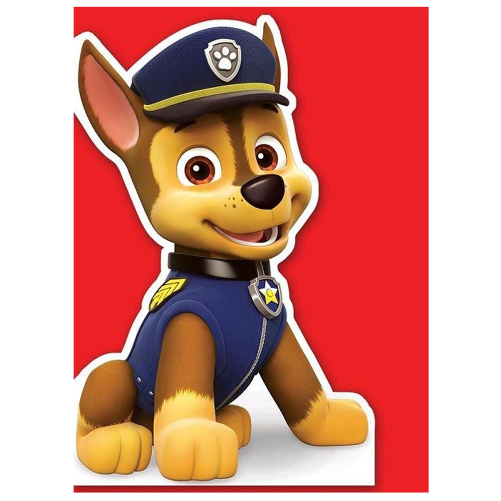 Temerity Siden slange Paw Patrol Chase Shaped Birthday Card (PA033) - Character Brands