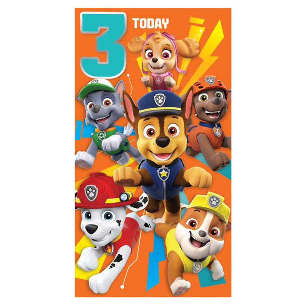 3 Today Paw Patrol Birthday Card Pa062 Character Brands