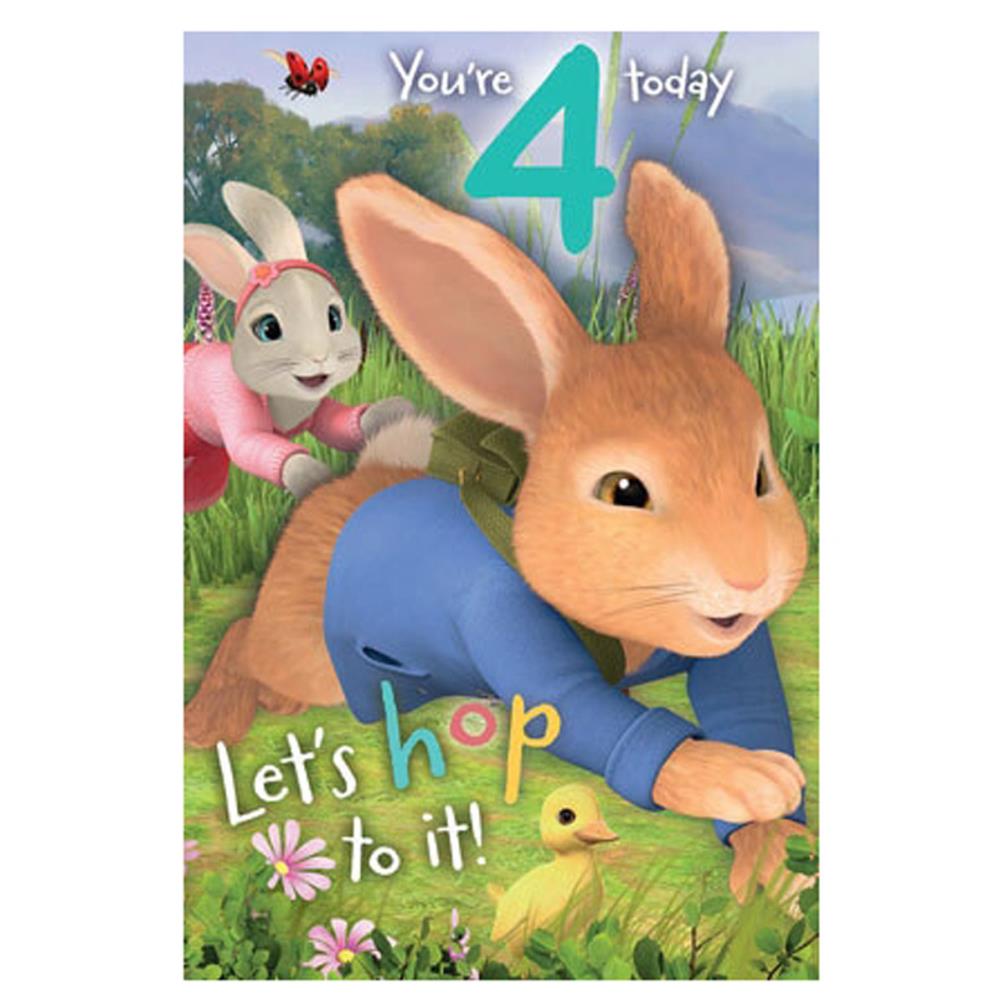 Peter Rabbit 4 Today 4th Birthday Card (PE014) - Character Brands