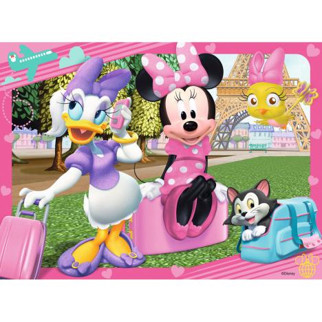 Disney Minnie Mouse 5 Wood Jigsaw Puzzles in Wood Storage Box