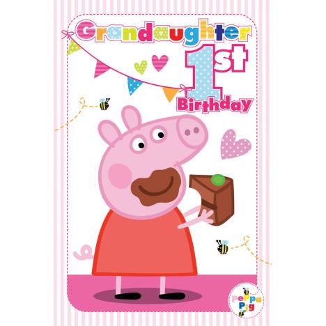 1st Birthday Granddaughter Peppa Pig Birthday Card  £2.69
