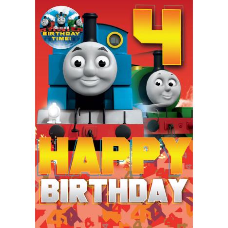 4th Birthday Thomas & Friends Birthday Card With Badge (223637 ...