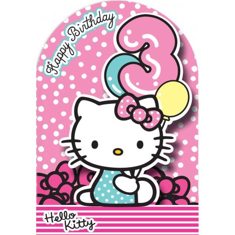 3rd Birthday 3D Stand Up Hello Kitty Birthday Card  £2.10