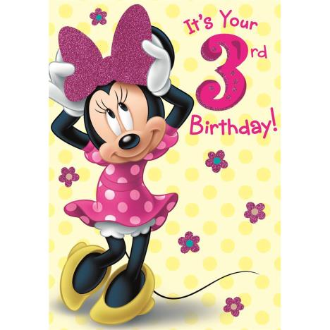 3rd Birthday Disney Minnie Mouse Birthday Card  £1.85