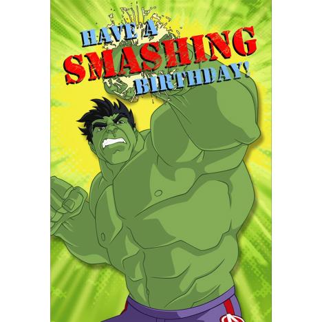 Smashing Birthday Marvel Hulk Birthday Card  £1.40