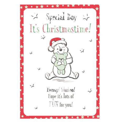 Special Boy Winnie The Pooh Classic Sketch Christmas Card  £2.40