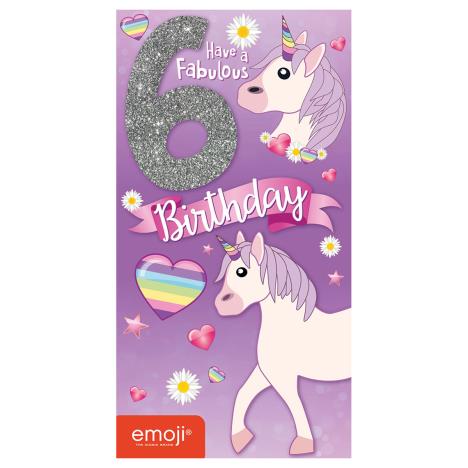 Emoji Unicorn 6th Birthday Card  £1.99