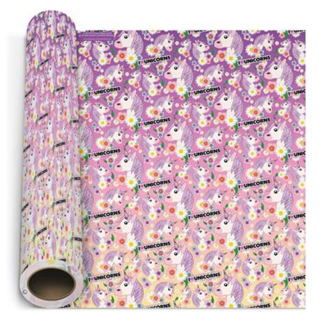 Emoji I Love Unicorns 2m Roll Wrap  £1.99