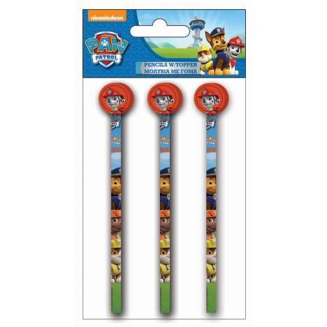 Paw Patrol Pencils with Toppers Set of 3  £1.69
