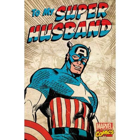 Super Husband Marvel Captain America Birthday Card  £2.49