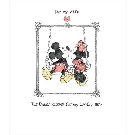 Wife Birthday Kisses Mickey & Minnie Birthday Card  £2.29