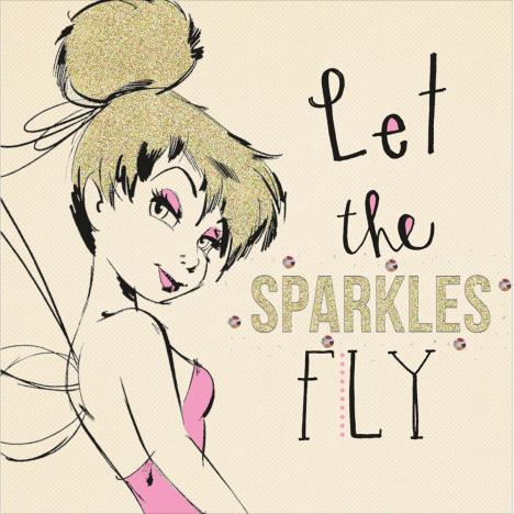 Let The Sparkles Fly Tinkerbell Disney Faries Card  £2.49