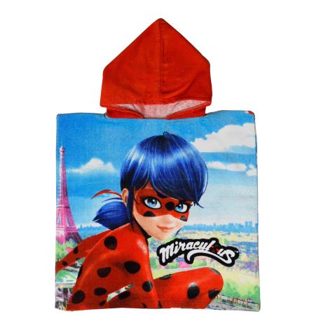 Miraculous Ladybug Blue Hooded Bath Beach Towel Poncho  £8.49