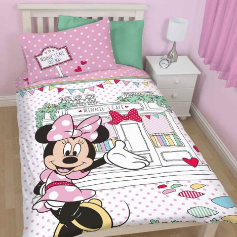 Minnie Mouse Cafe Reversible Single Duvet Cover Set  £14.99