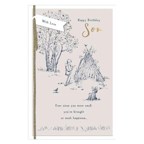 Woodland Camping Scene Son Birthday Card   £3.75