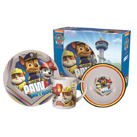Paw Patrol Chase Marshall & Rubble 3 pc Breakfast Set  £7.99