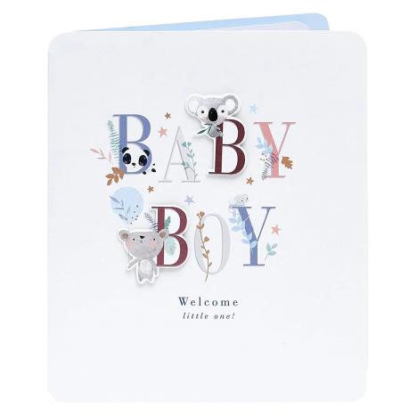 Cute Letter Design New Baby Boy Card   £3.20