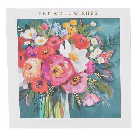 Floral Painted Design Get Well Soon Card   £2.50