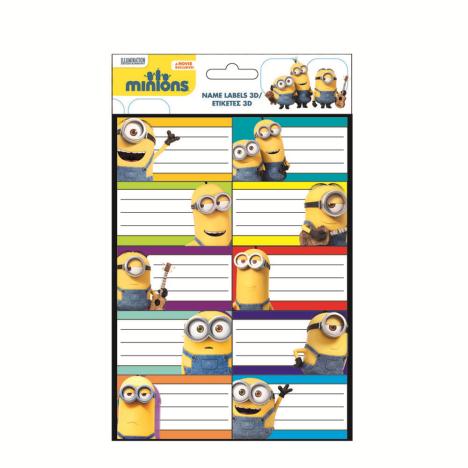 Minions 3D Bubble Name Labels Sheet  £0.99