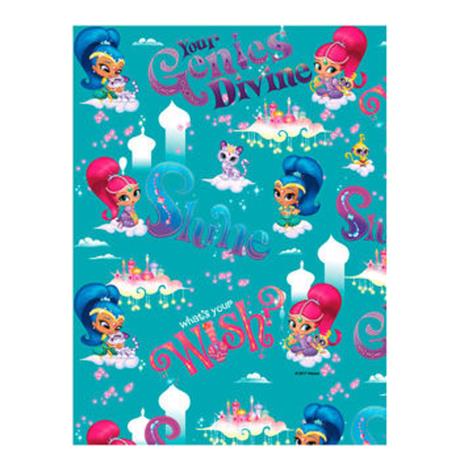 Shimmer & Shine Turquoise 2m Roll Wrap  £0.99
