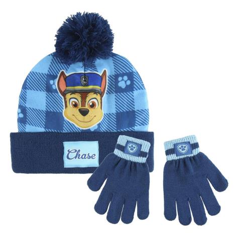 Paw Patrol Chase Bobble Hat & Gloves Set  £8.99