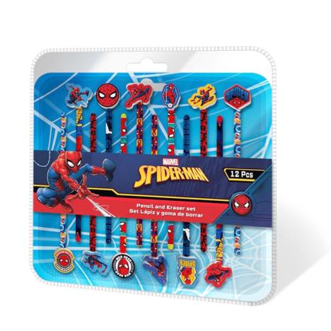 Spiderman 12pc Pencil & Eraser Topper Set  £5.49