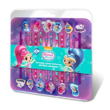 Shimmer & Shine 12pc Pencil & Eraser Topper Set  £5.49