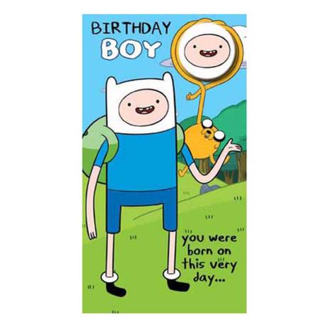 Birthday Boy Adventure Time Birthday Card with Badge  £2.39