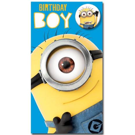 Birthday Boy Minions Card With Badge  £2.35