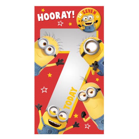 7 Today Minions 7th Birthday Card With Badge  £2.69